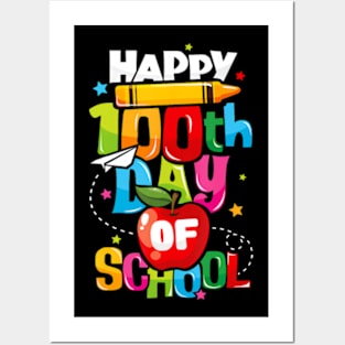 100th Day of School Teachers Kids Child Happy 100 Days Posters and Art